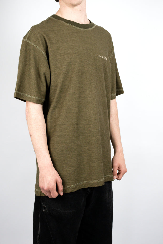 Xl dc shoes - sediment terry cloth tee shirt - ivy green xl last one t grind supply company uk
