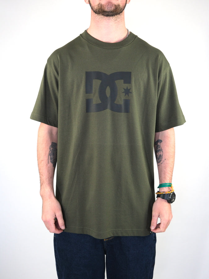 Dc shoes - star tee shirt - forest green / black grind supply company uk