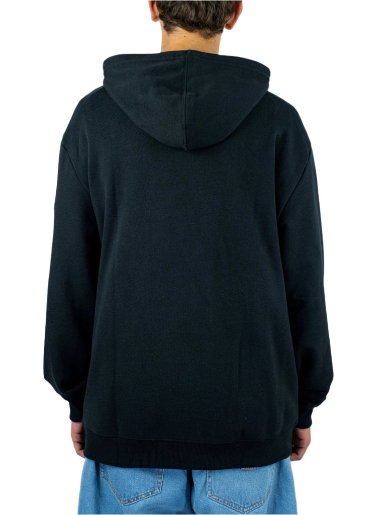 Back view of Dc Shoes Tuition Terry Cloth Hoodie in Black, showcasing stylish design