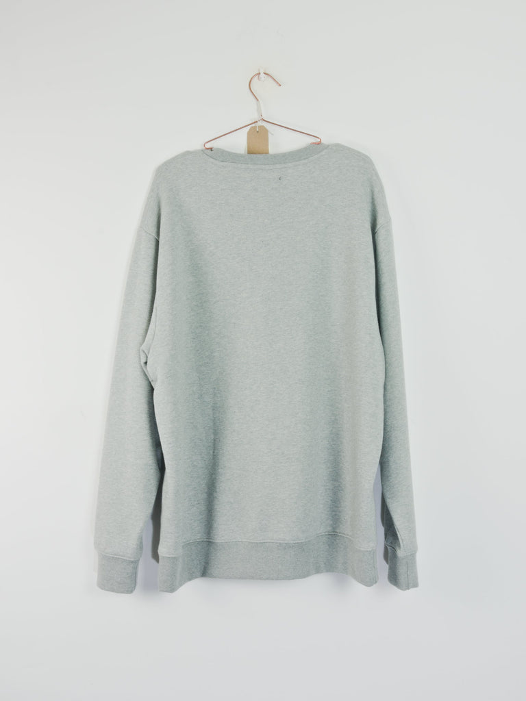 L dc shoes - varisty crew neck sweatshirt heather grey - last one large grind supply company uk