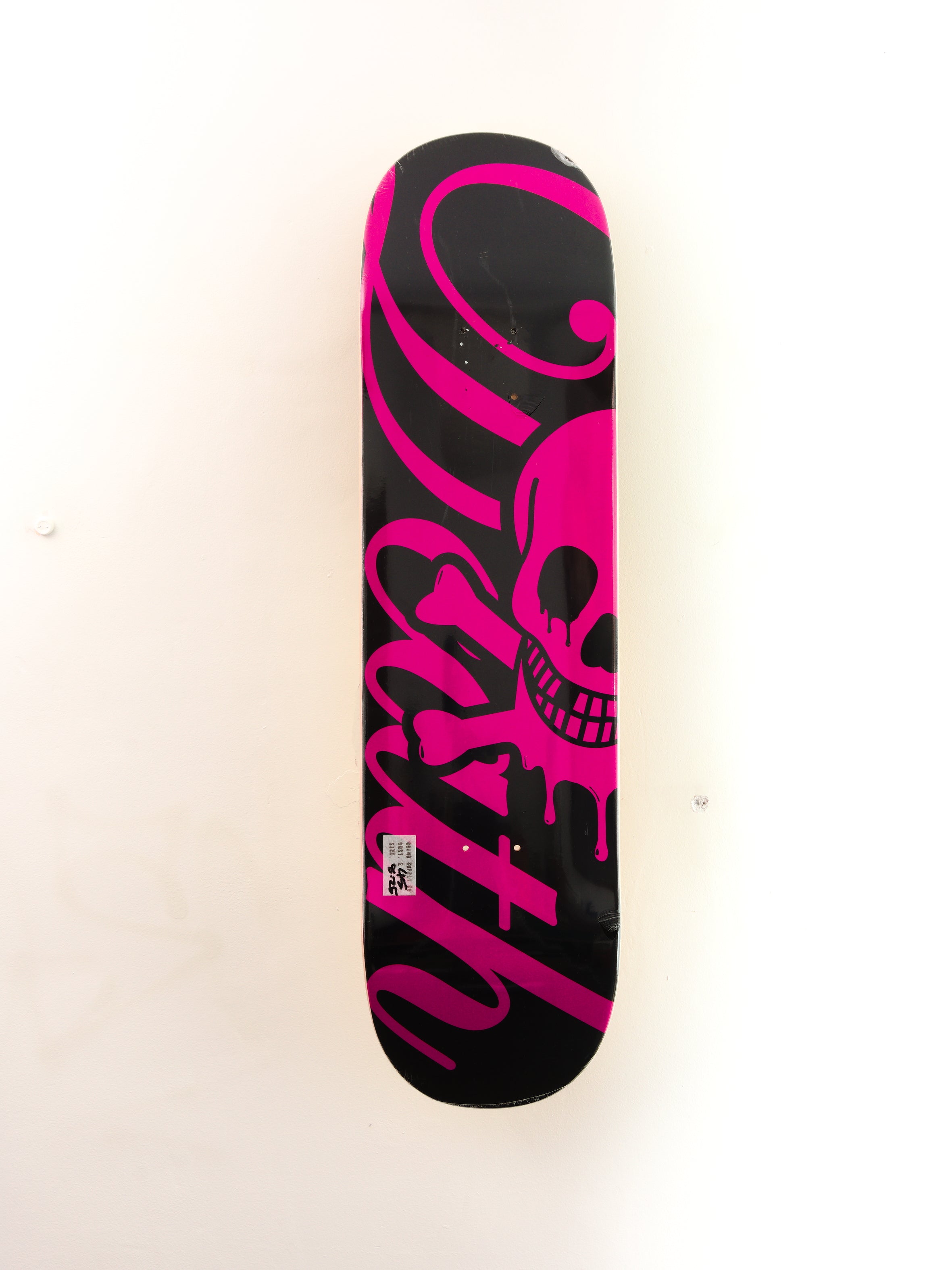 Death skateboards - ‘script’ pink/black skateboard deck - 8.25 x 31.75 14