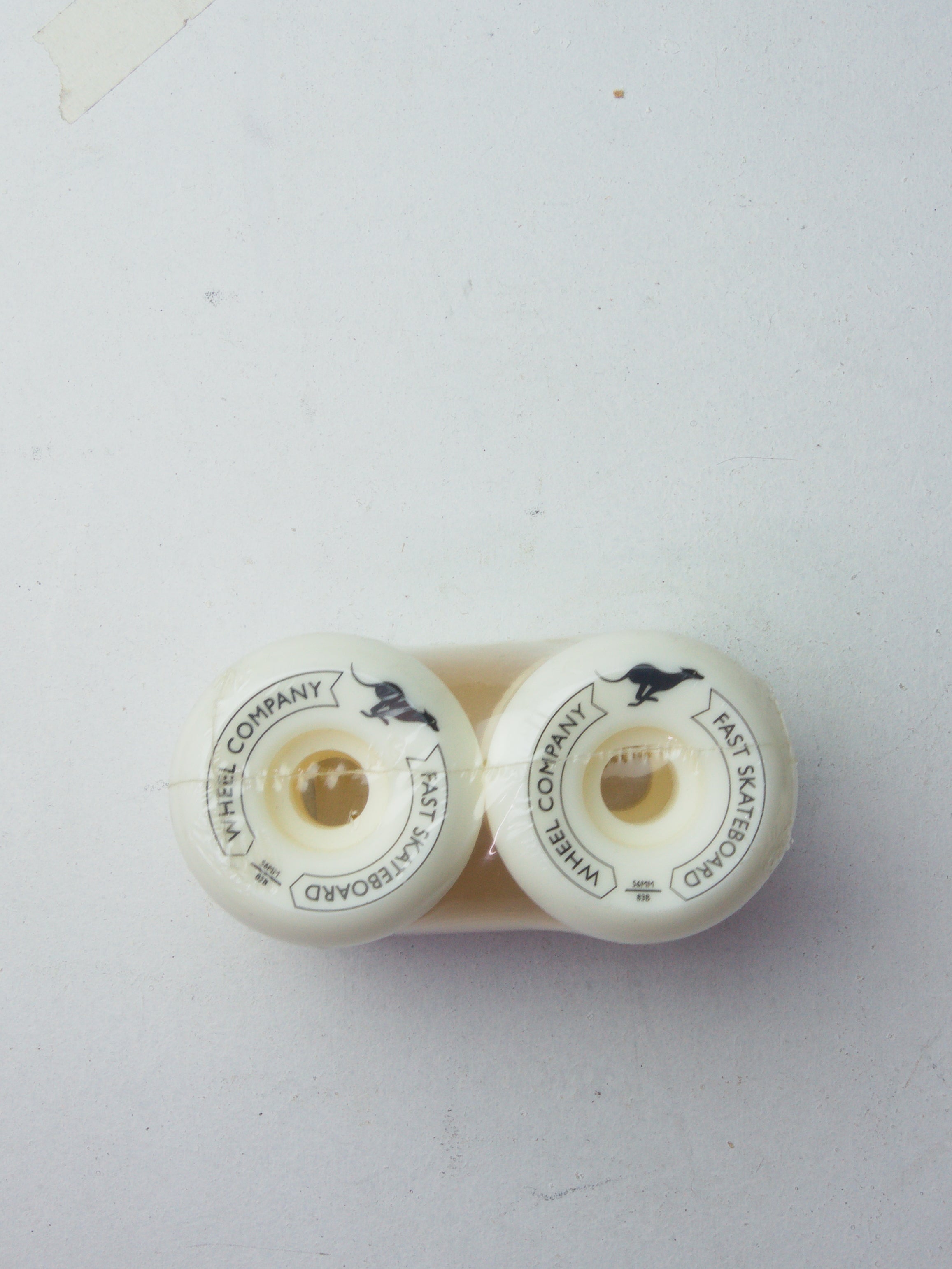 Fast skateboard wheel co - whippets- 56mm 83b wheels two white skateboard