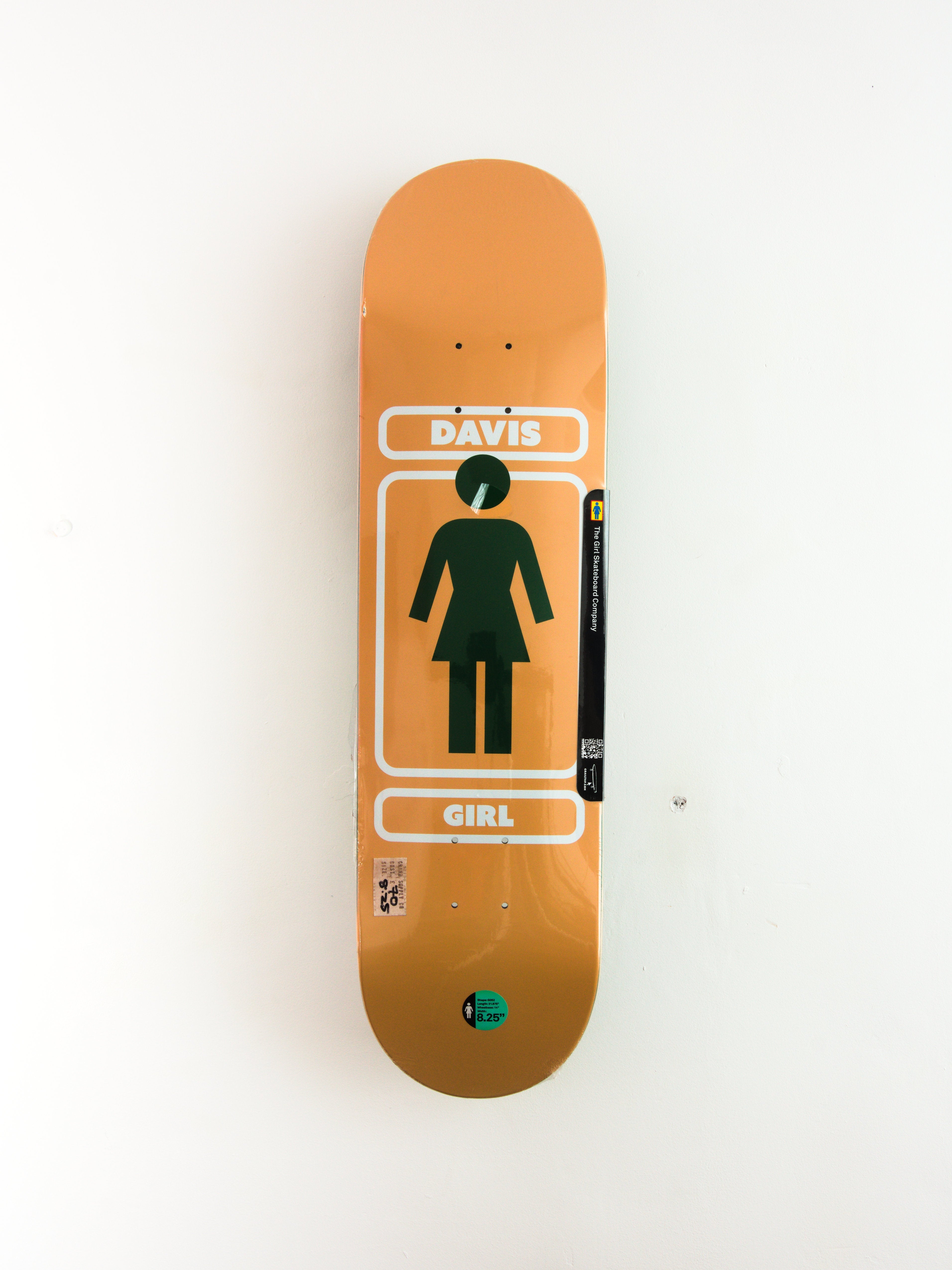 Girl skateboards - 93 til rowan davis pro skateboard deck 8.25’’ khaki brown