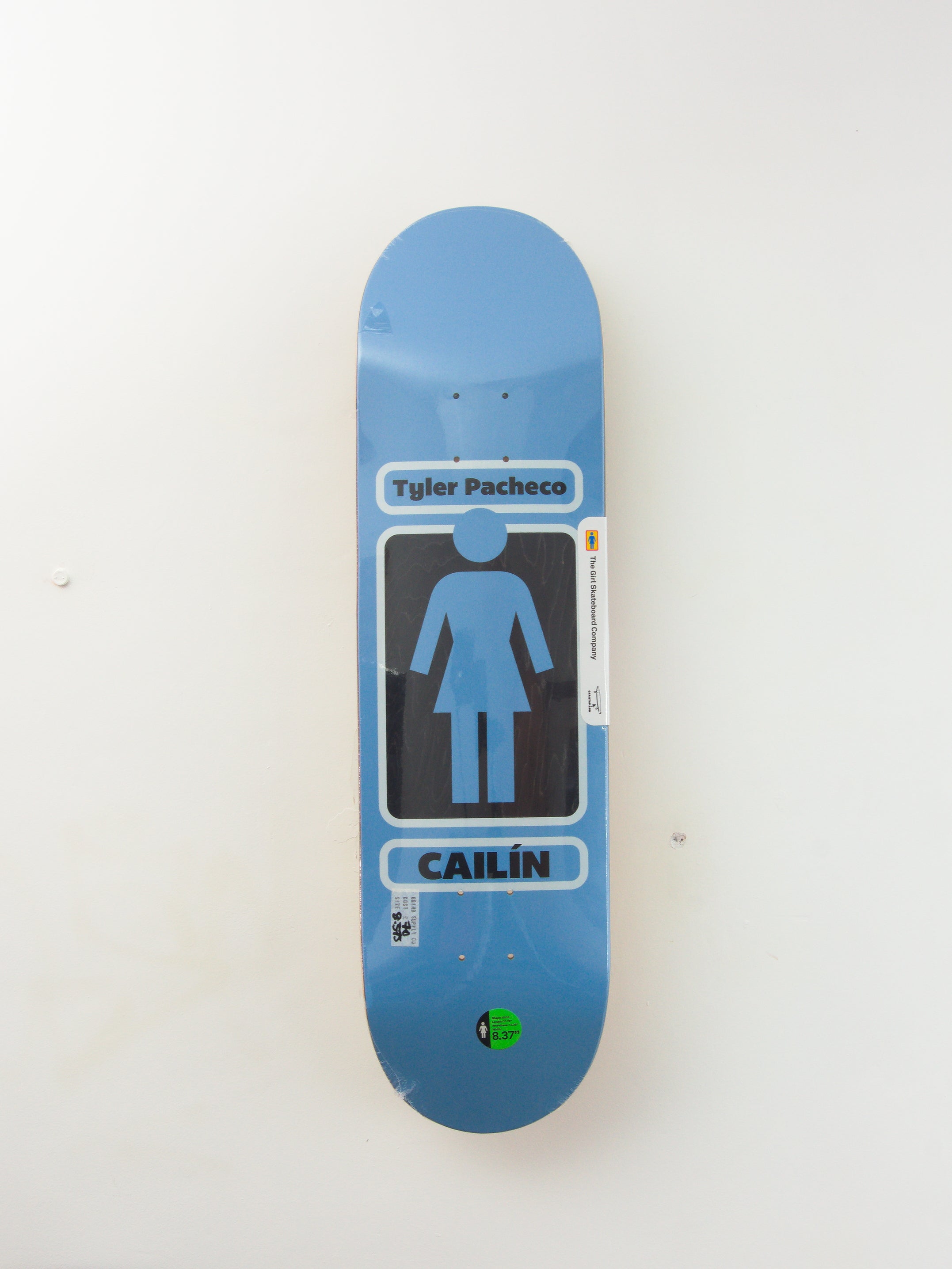 Girl skateboards - 93 til tyler pacheco pro skateboard deck - 8.375 baby blue