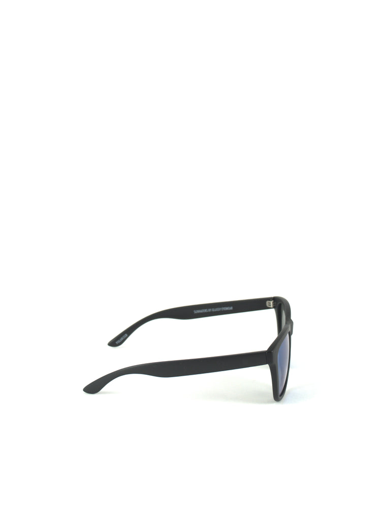 Side view of Matt Black Green Mirror Glassy Deric Polarized Sunglasses