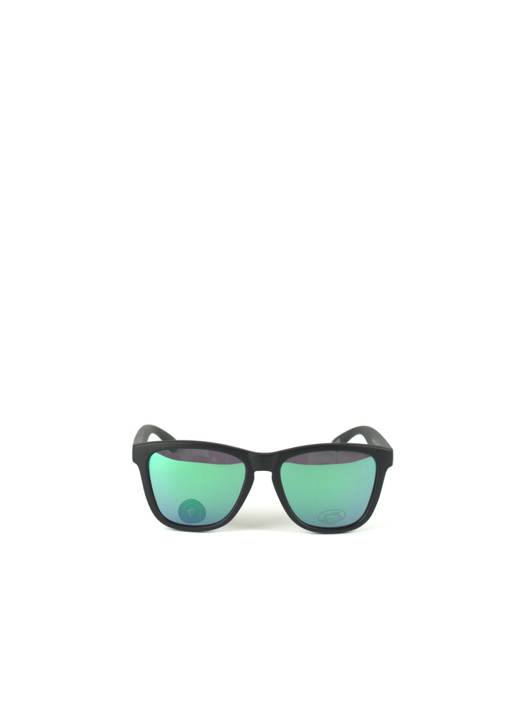 Glassy - Deric - Polarized Sunlasses - Matt Black / Green Mirror Sunglasses Fast Shipping - Grind Supply Co - Online Skateboard Shop
