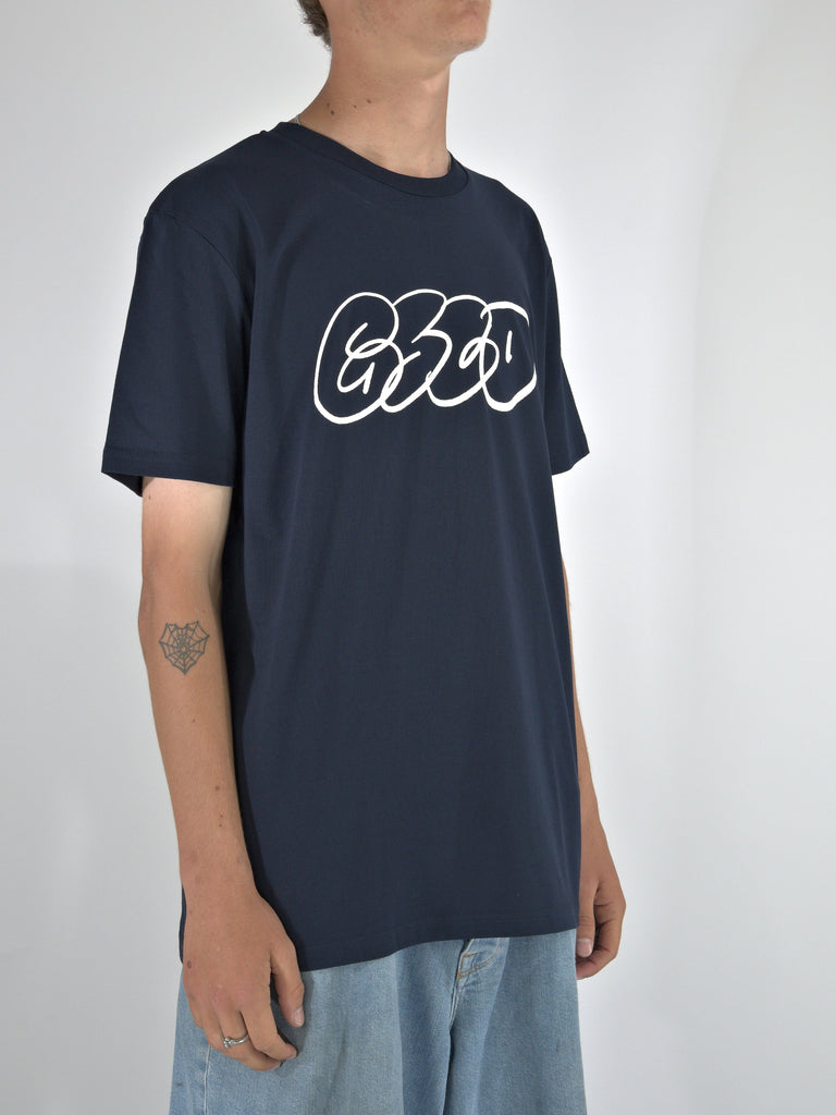 Grind Supply Co - Dub - Navy - Tee Shirt - Midweight Organic Cotton - Standard Fit - Printed In North Devon Fast Shipping