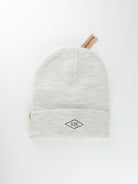 Grind supply co - diamond logo hand finished cuffed beanie - ash heather grey / black