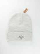 Grind supply co - diamond logo hand finished cuffed beanie - ash heather grey / black