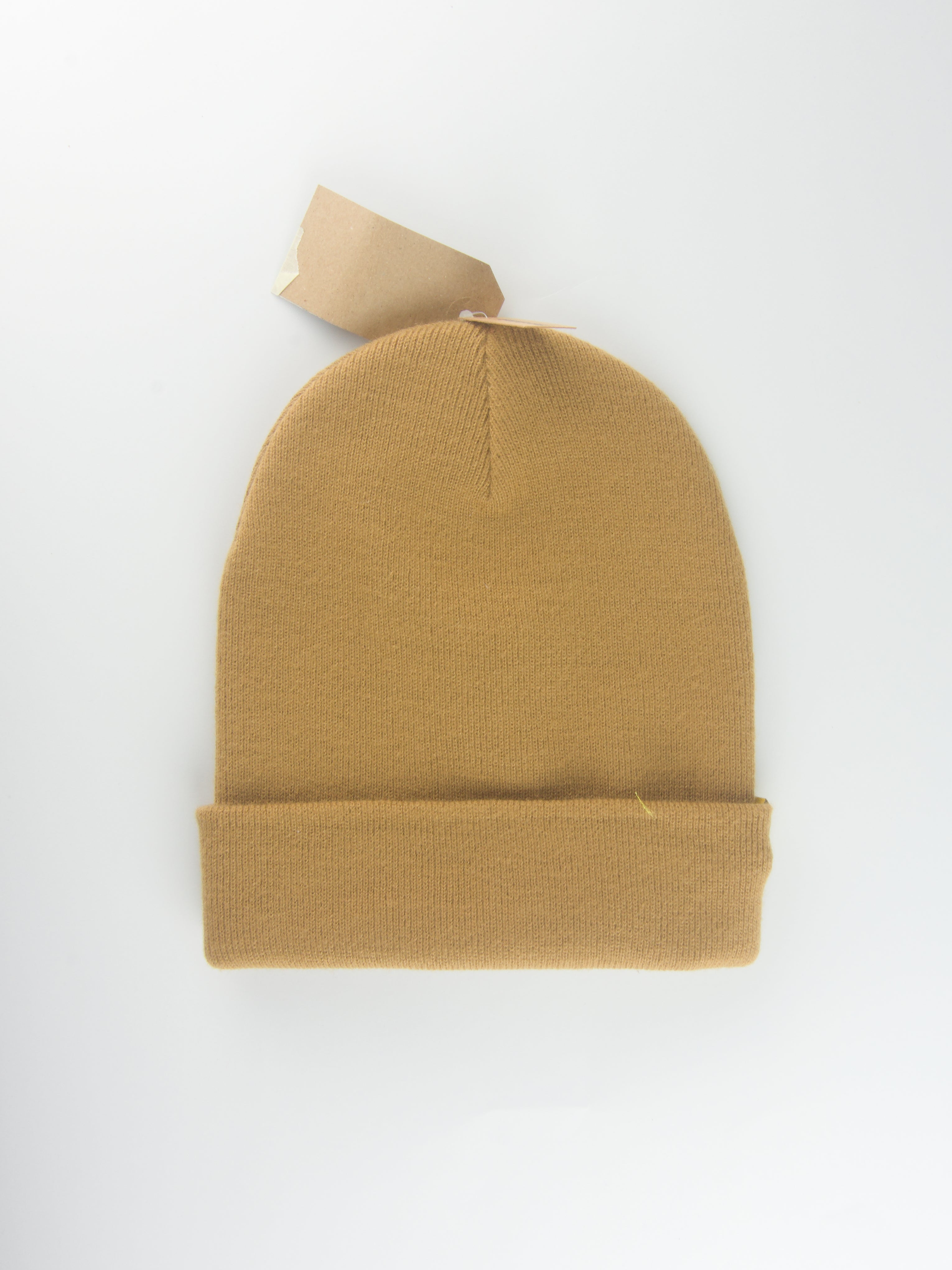 Grind supply co - diamond logo hand finished cuffed beanie - caramel / black