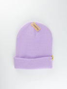 Grind supply co - diamond logo hand finished cuffed beanie - lilac / white