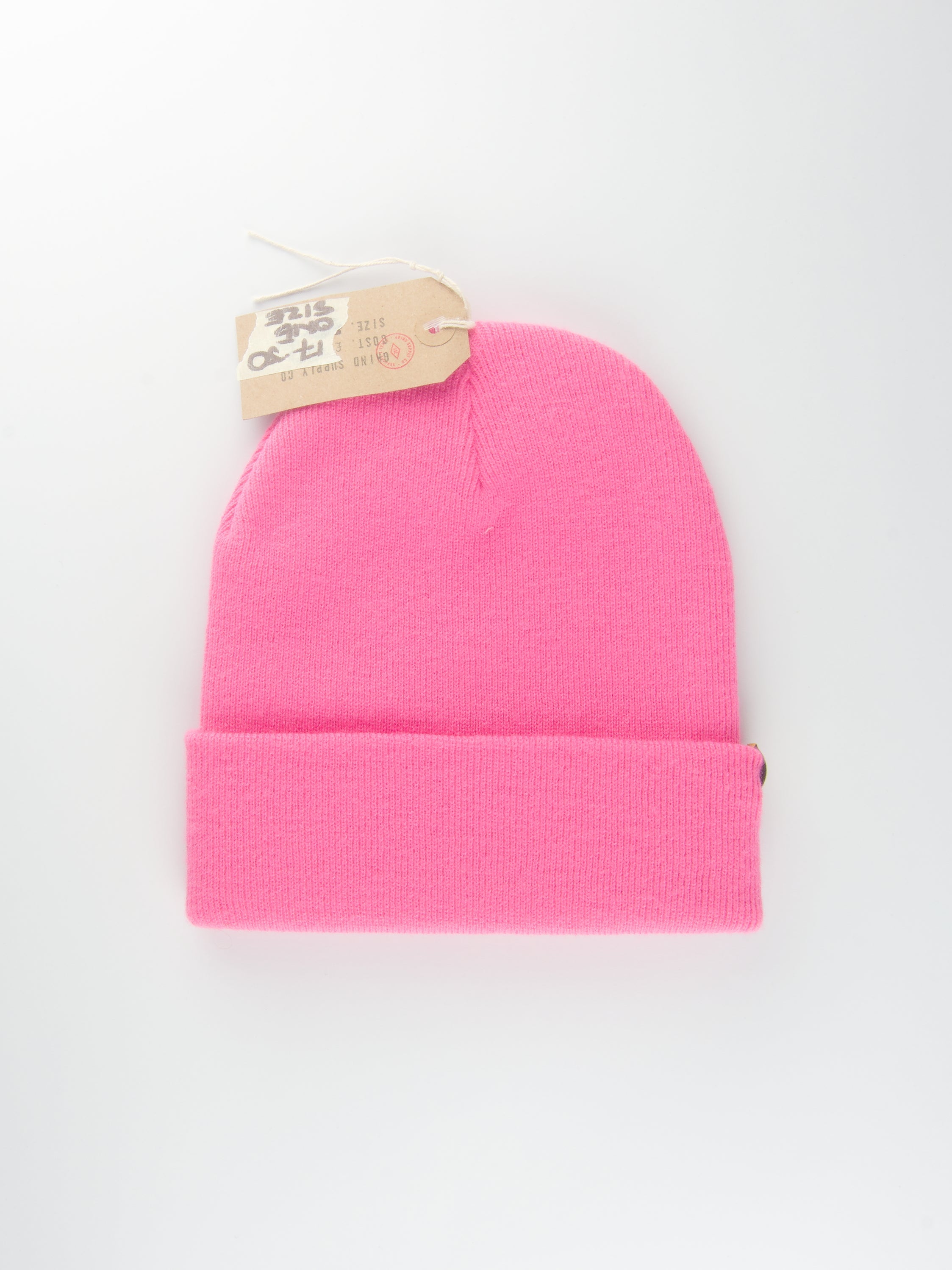 Grind supply co - diamond logo hand finished cuffed beanie - pink / black