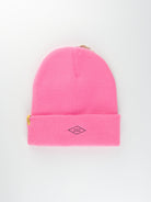 Grind supply co - diamond logo hand finished cuffed beanie - pink / black