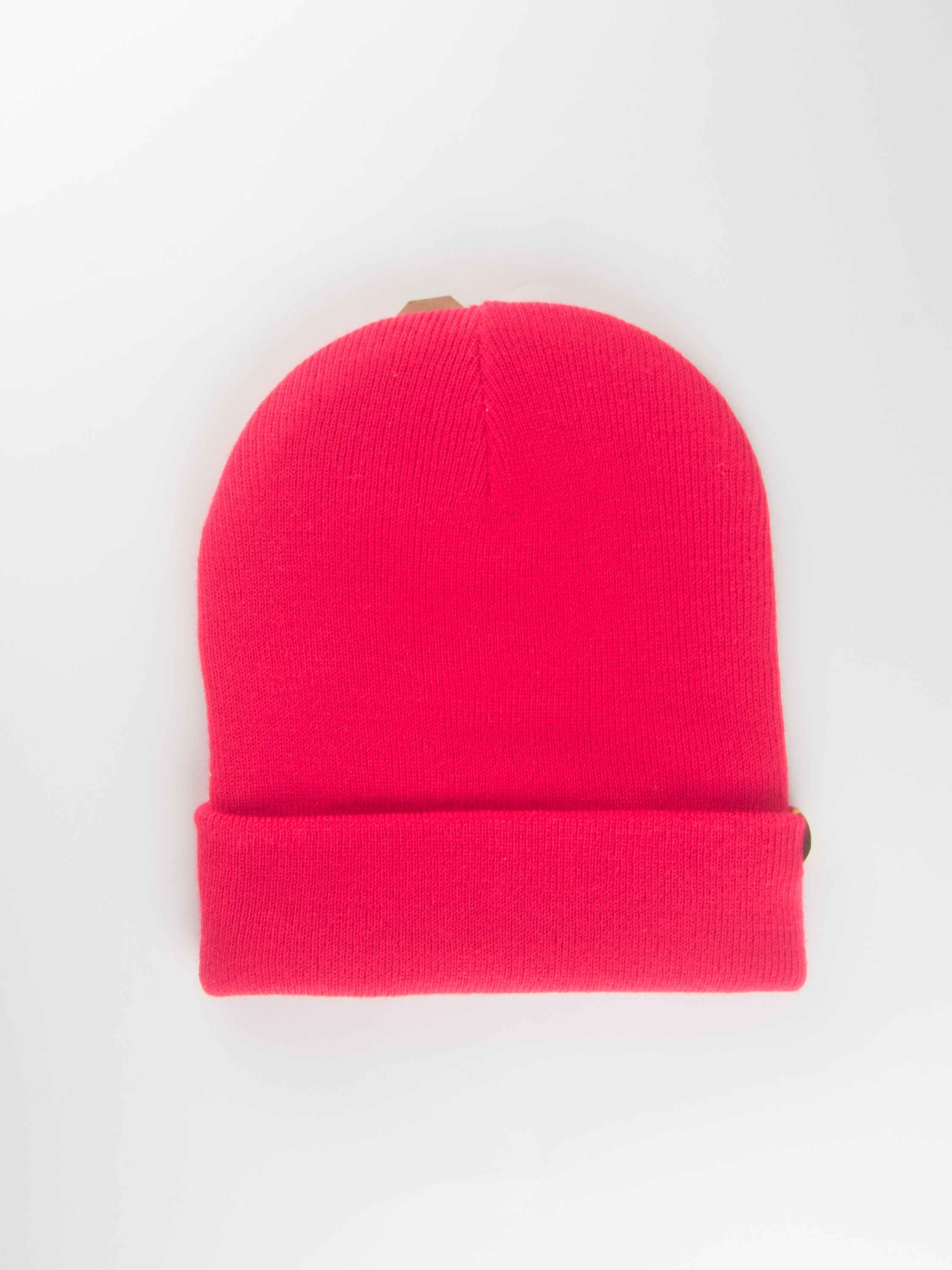 Grind supply co - diamond logo hand finished cuffed beanie - red / white