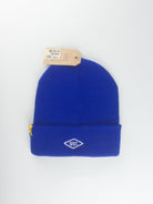 Grind supply co - diamond logo hand finished cuffed beanie - royal blue / white