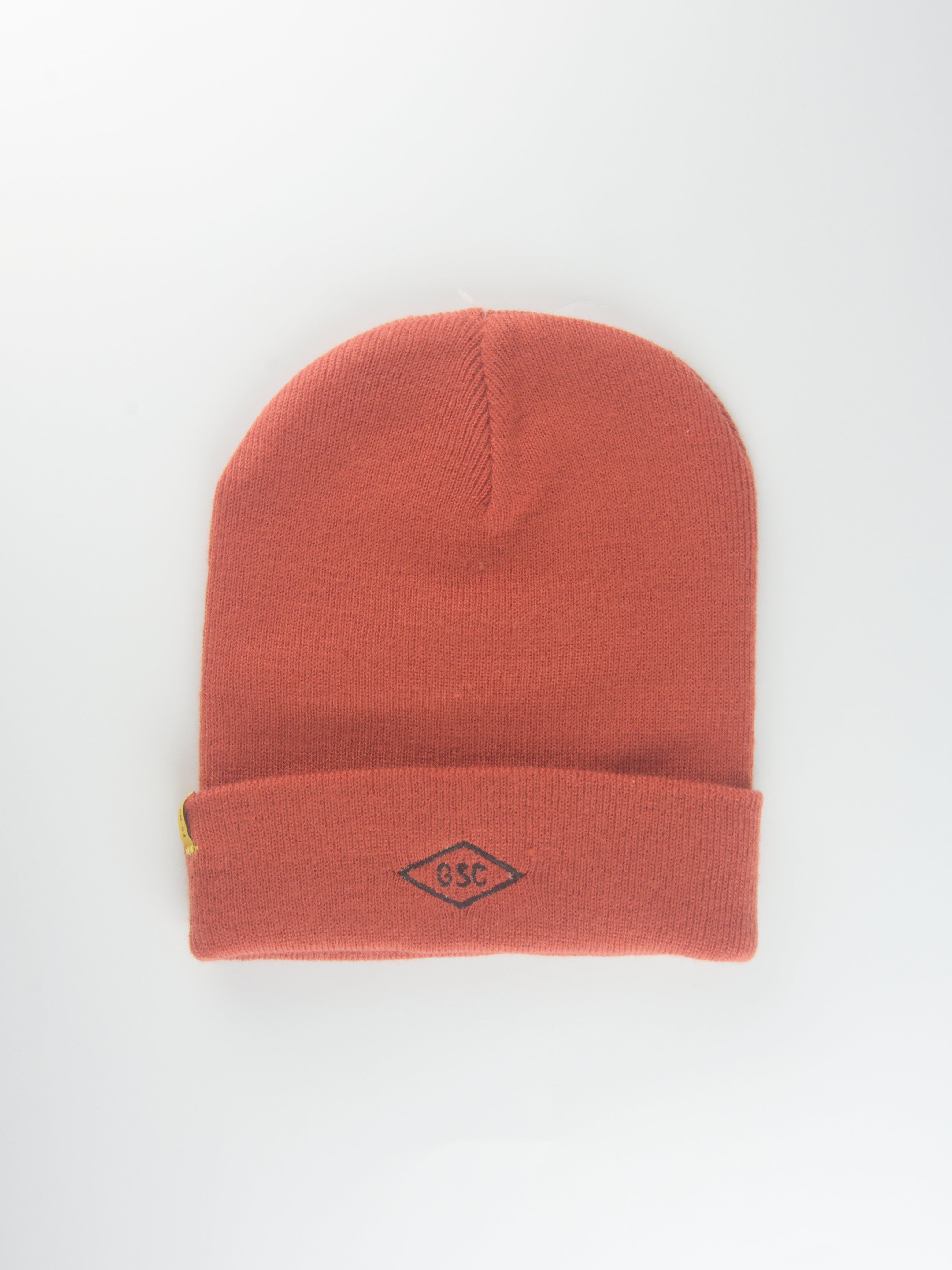 Grind supply co - diamond logo hand finished cuffed beanie - rust brown / black