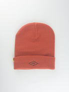 Grind supply co - diamond logo hand finished cuffed beanie - rust brown / black