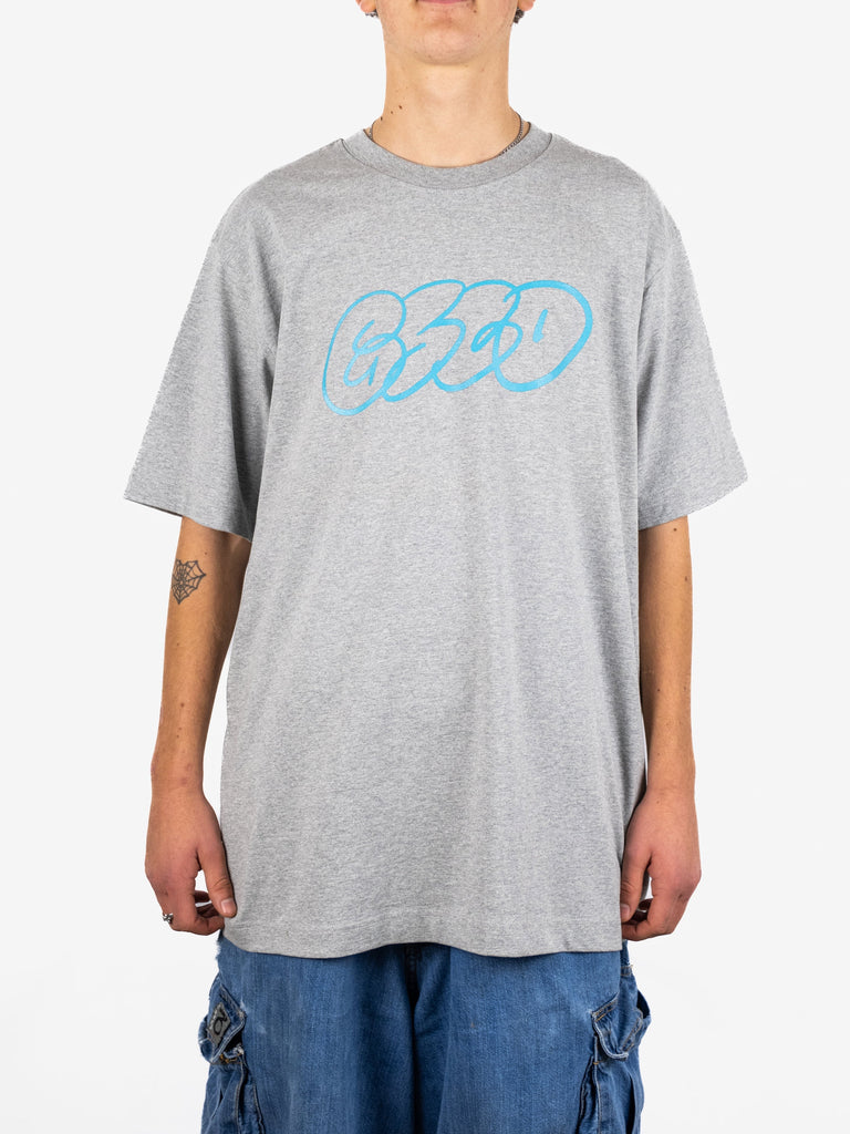 Gray T-shirt with graffiti-style logo from Grind Supply Co Dub Ultra Heavy Tee Heather Grey