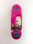 Heroin skateboards - ’bail gun gary’s tall boy’ egg shaped skateboard deck - 10.25 x 33.00 14.75/ 15.25
