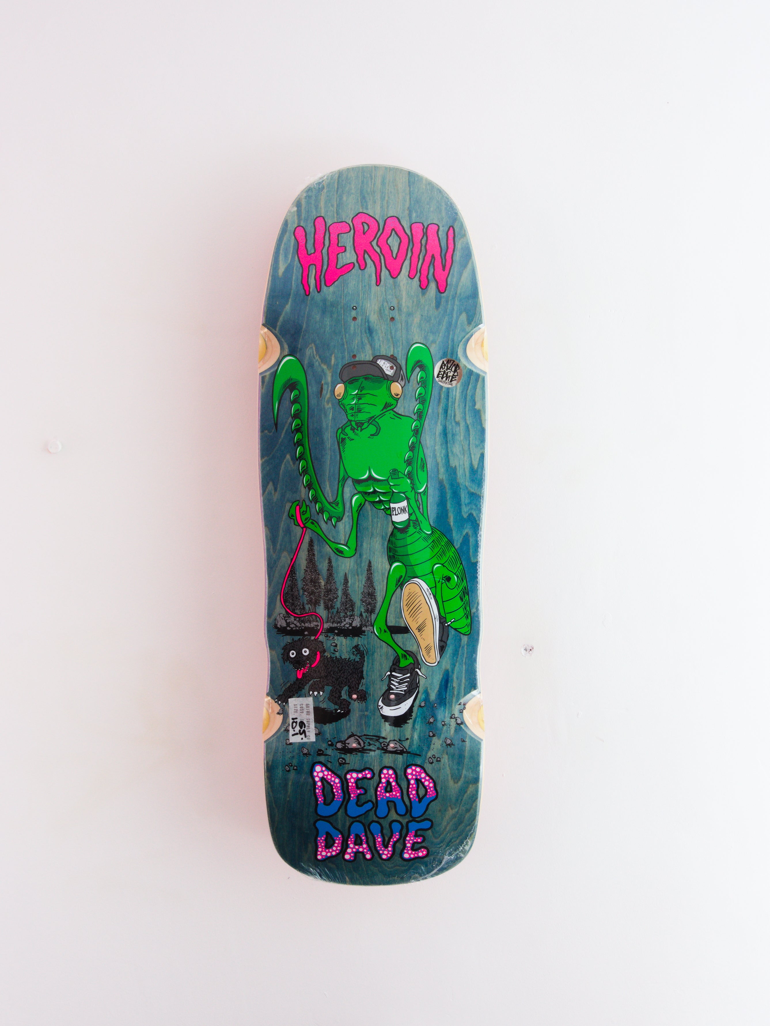 Heroin skateboards - ’bug’ dead dave pro skateboard deck - 10.10 x 32.00 14 / 14.5 blue