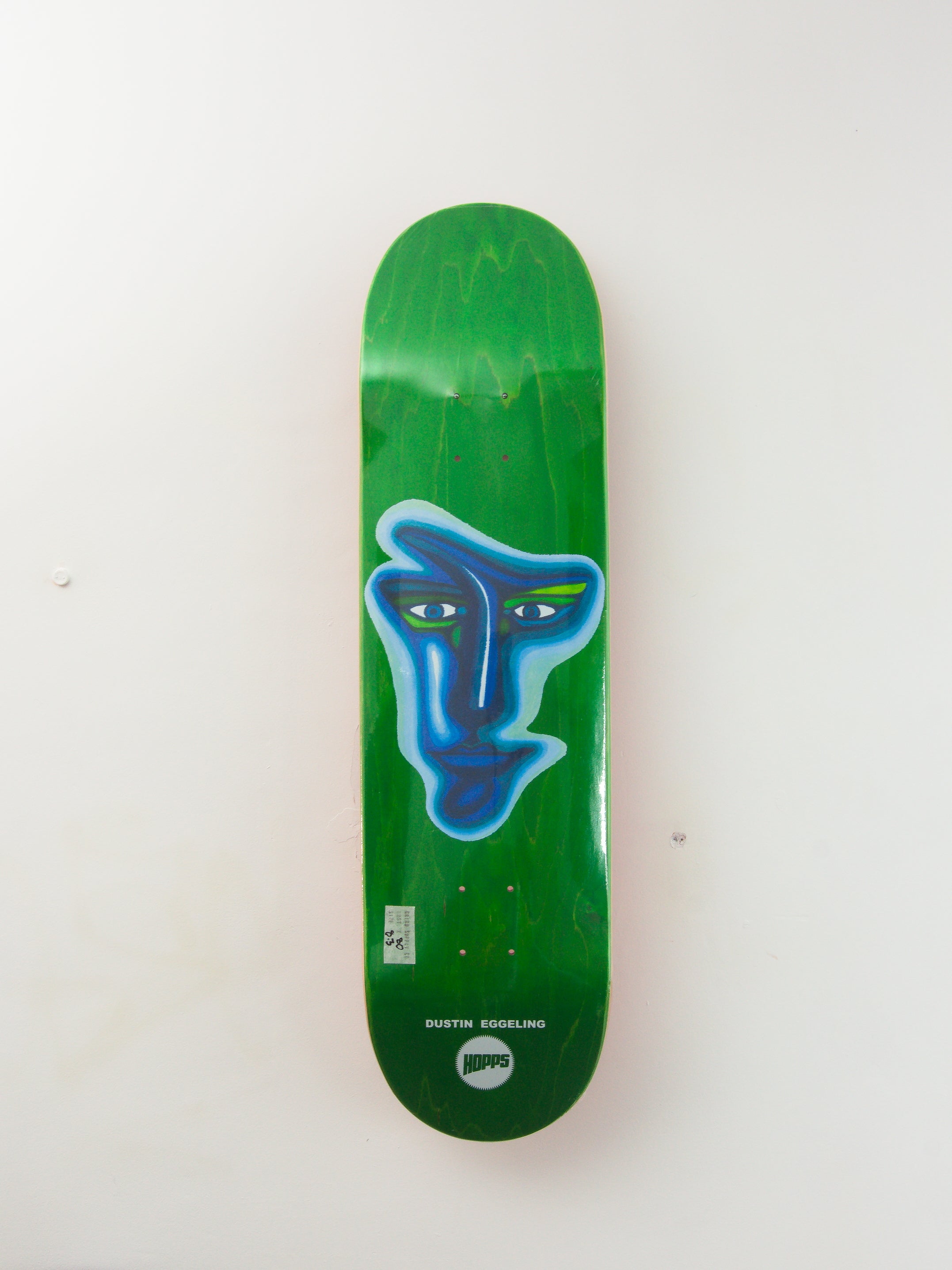 Hopps - ’artist’ dustin eggeling pro skateboard deck - jen traub artist series - 8.38 green
