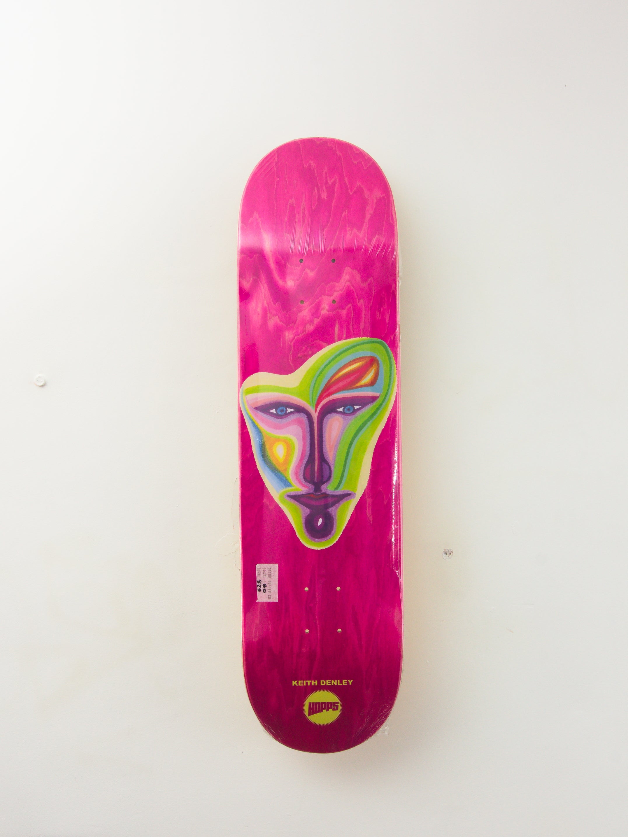Hopps - ’artist’ keith denely pro skateboard deck - jen traub artist series - 8.25 - hot pink
