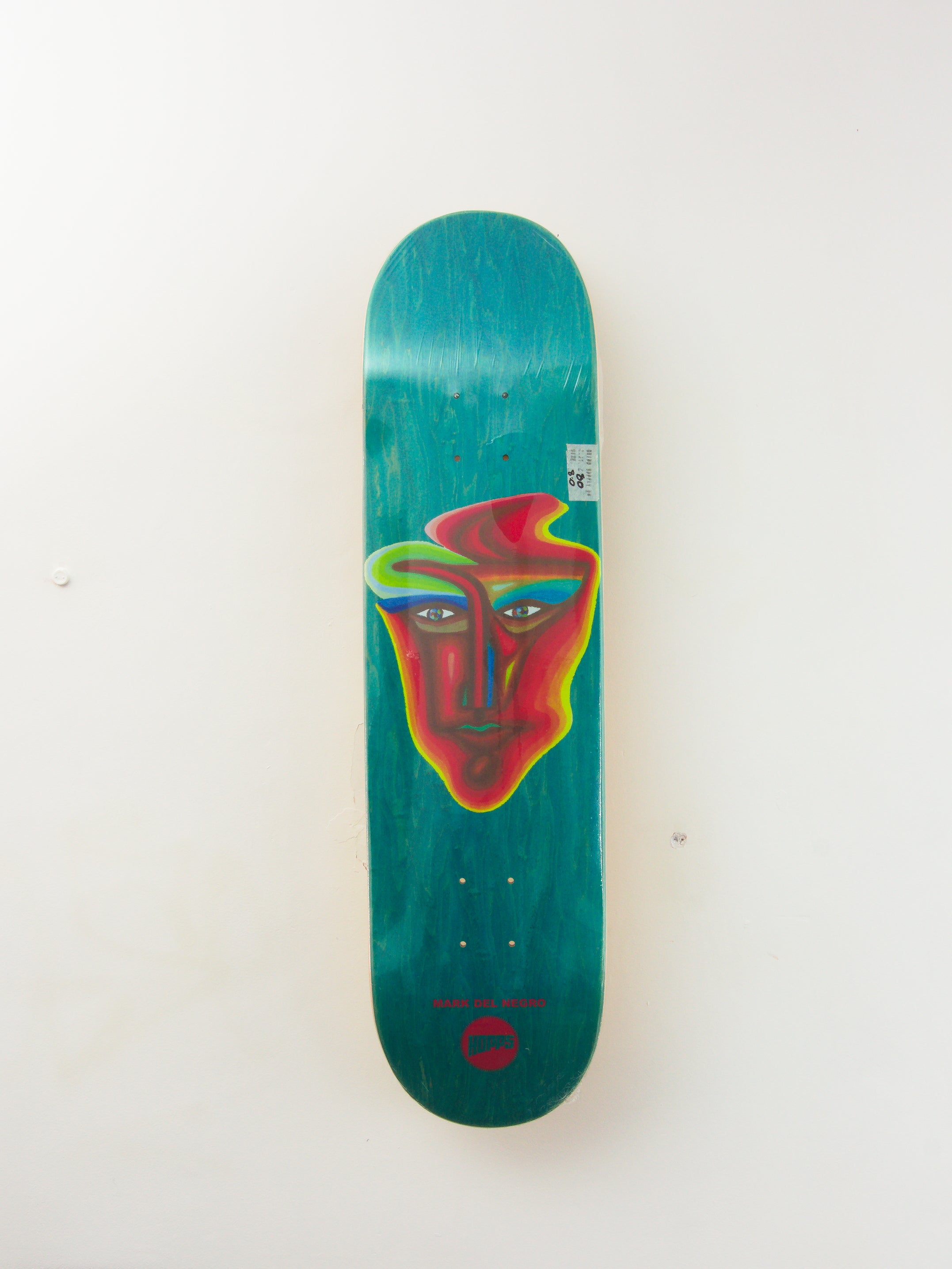 Hopps - ’artist’ mark del negro pro skateboard deck - jen traub artist series - 8.00 - teal blue