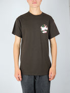 Hopp’s - ’big hopp’s roses’ heavyweight tee shirt - chocolate brown