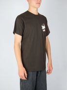 Hopp’s - ’big hopp’s roses’ heavyweight tee shirt - chocolate brown