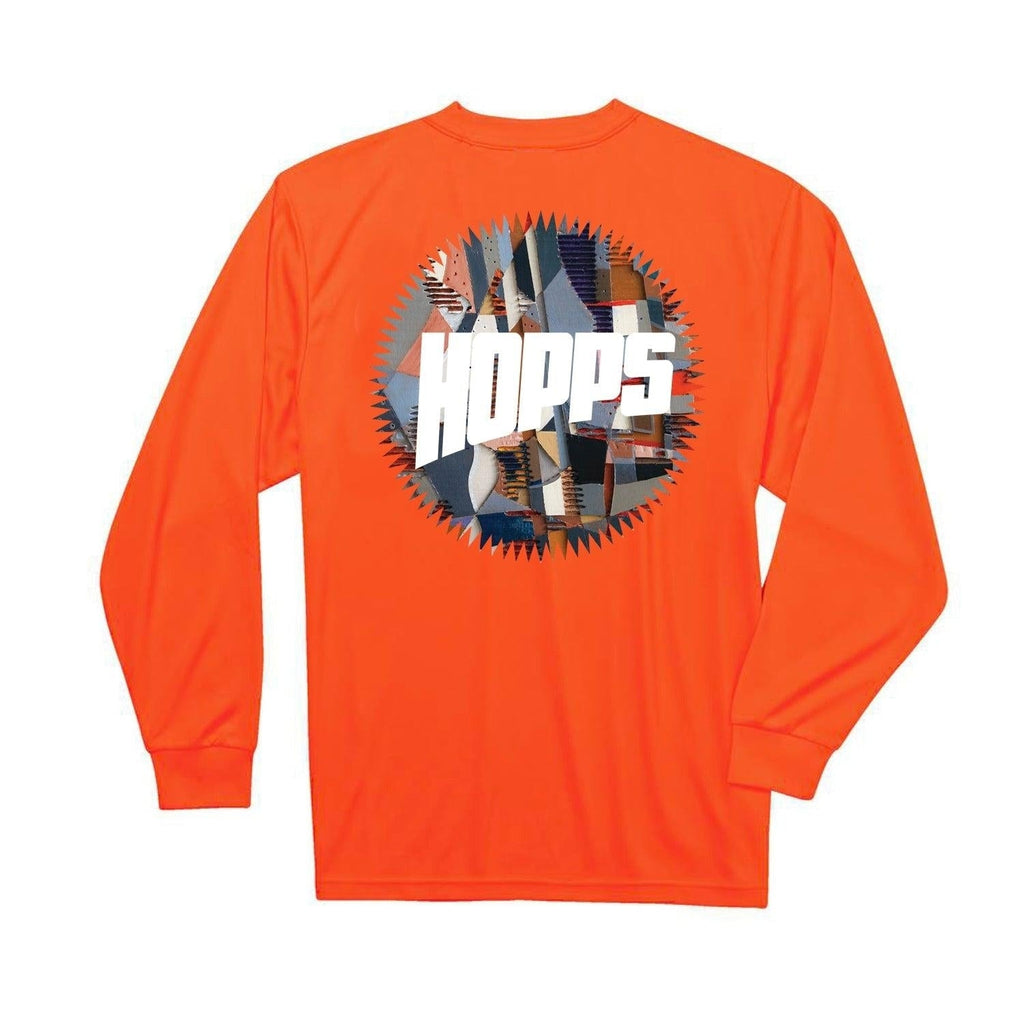 Hopps - Sun Logo Abstract Long Sleeve Tee - Orange Fast Shipping - Grind Supply Co - Online Skateboard Shop