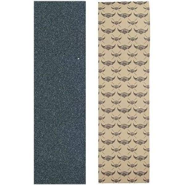 Jessups Grip Tape Sheet featuring plain black and beige winged skull design