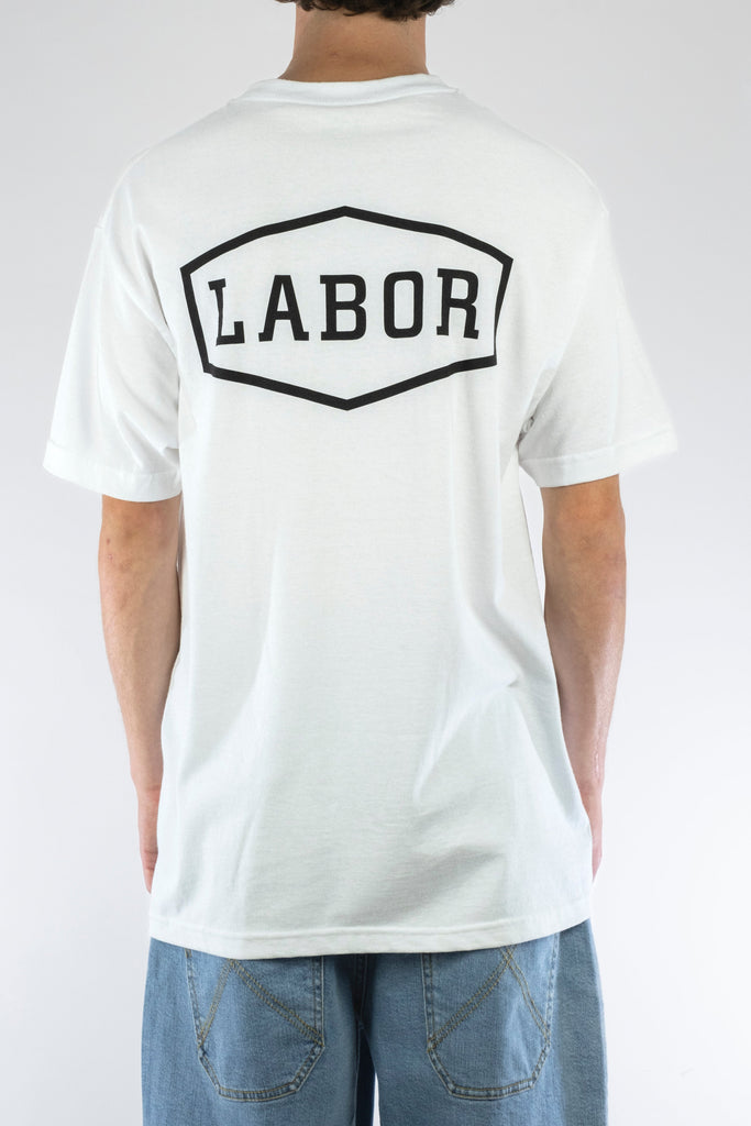 Labor - Crest Logo Tee White Fast Shipping Grind Supply Co Online Skateboard Shop