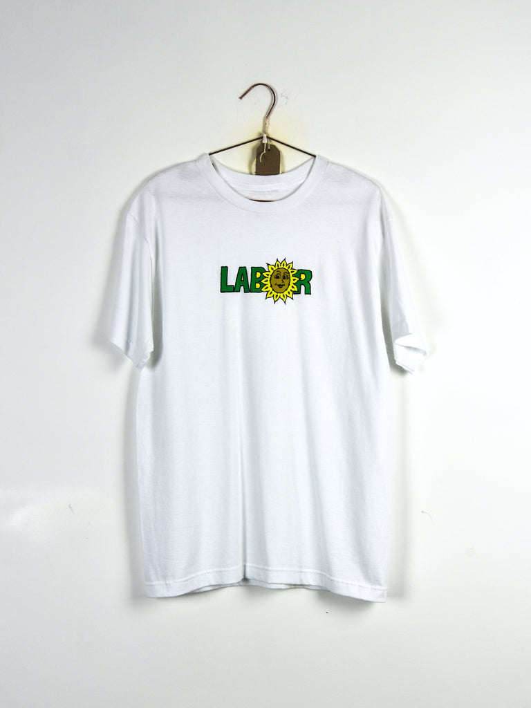 Labor - sunflower tee shirt - white t grind supply company uk
