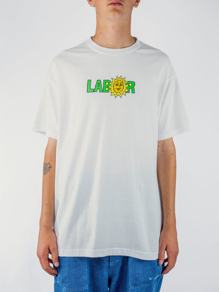 Labor - Sunflower Tee - White Fast Shipping - Grind Supply Co - Online Skateboard Shop