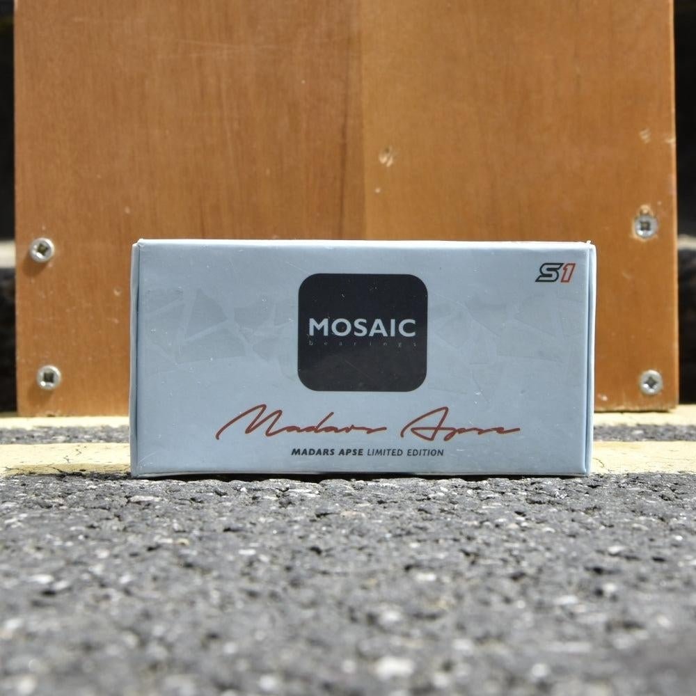 Mosaic brand product box for Madars Aspe Limited Edition on a gray surface