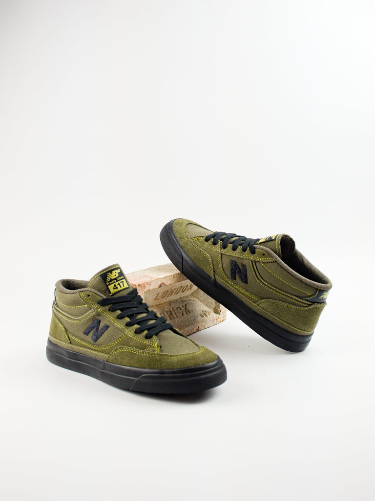New balance - 417 mid frankie villani’s - dark moss / black pro skate shoe footwear grind supply company uk