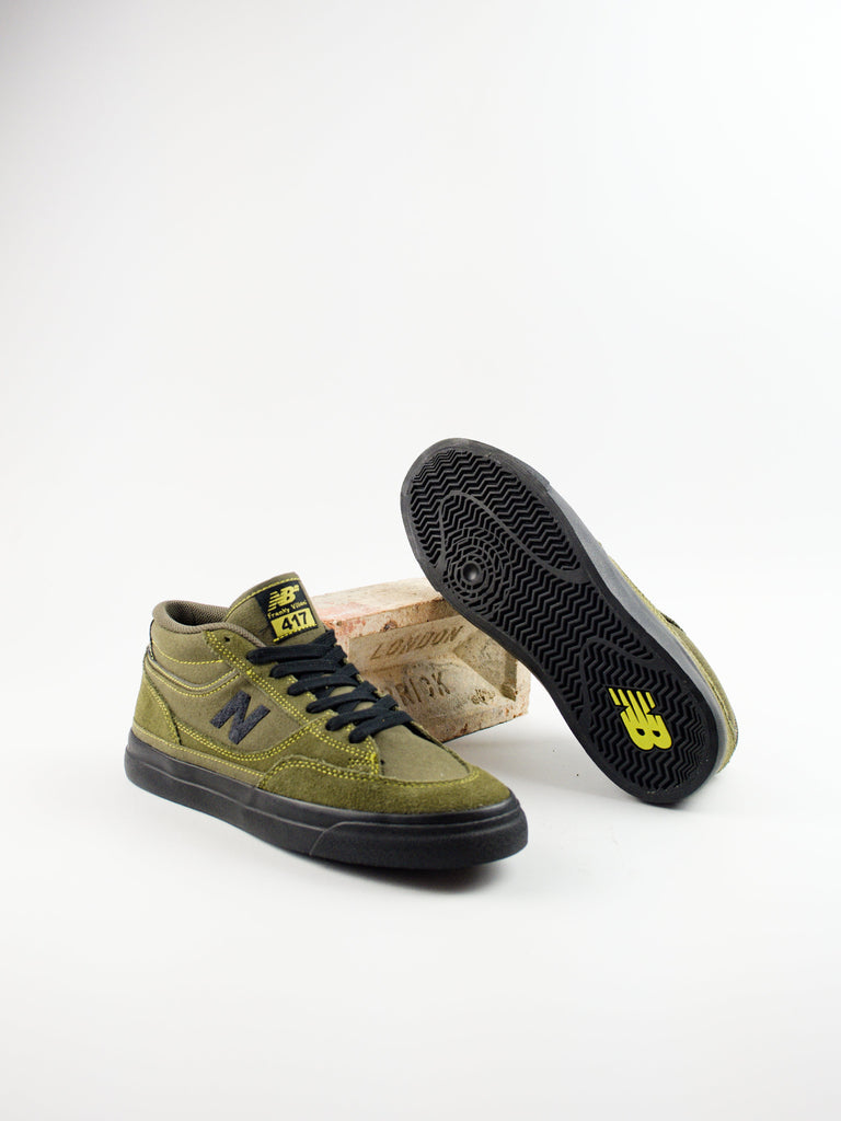 New balance - 417 mid frankie villani’s - dark moss / black pro skate shoe footwear grind supply company uk