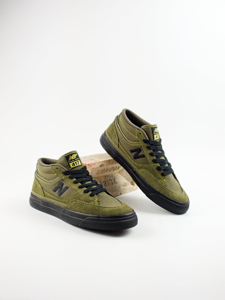 New balance - 417 mid frankie villani’s - dark moss / black pro skate shoe footwear grind supply company uk