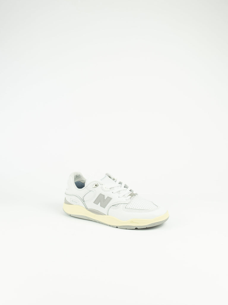 White New Balance Numeric Tiago Lemos Pro Shoe with light-colored sole from Rone Collab