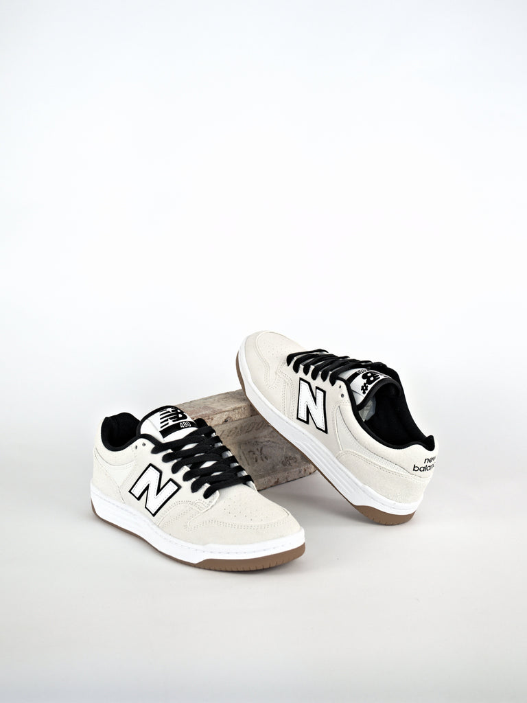 New Balance Numeric NM 480’s Team Shoe in White and Black, perfect for skateboarding