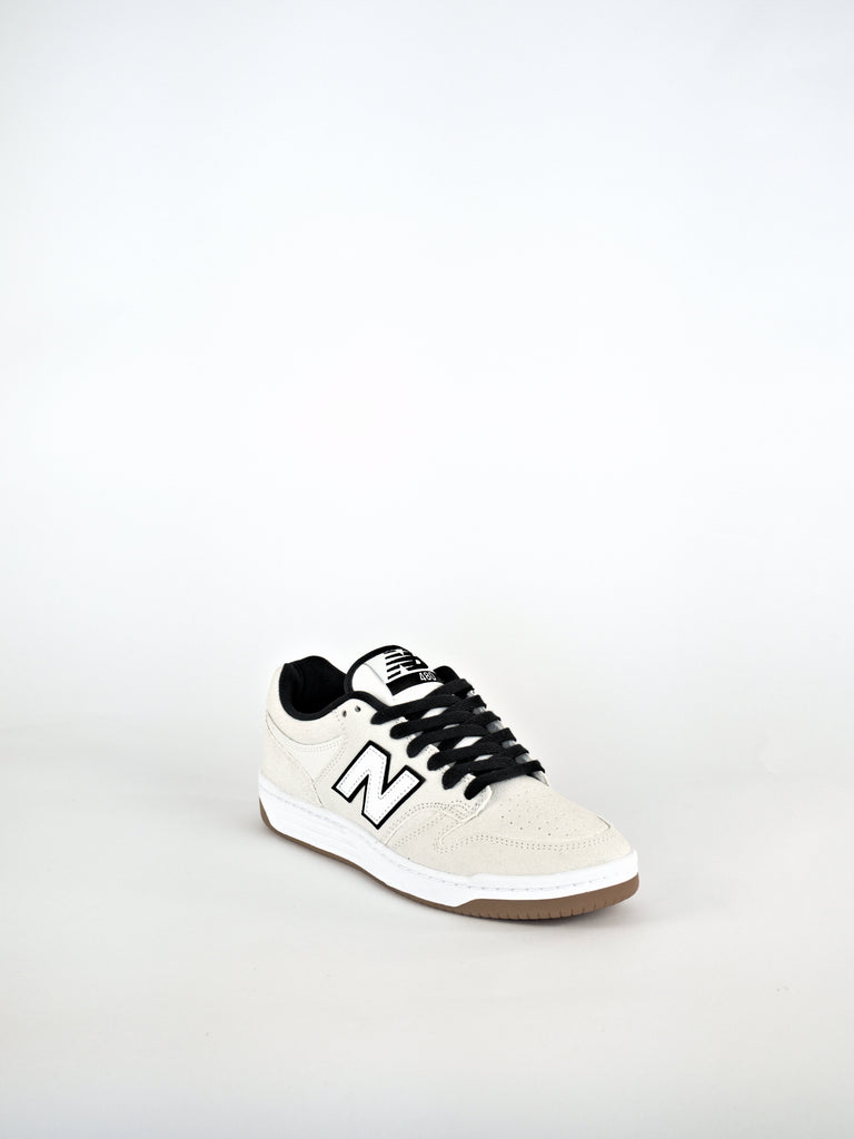 White and Black New Balance Numeric NM 480’s Skate Shoe with gum sole for optimal performance