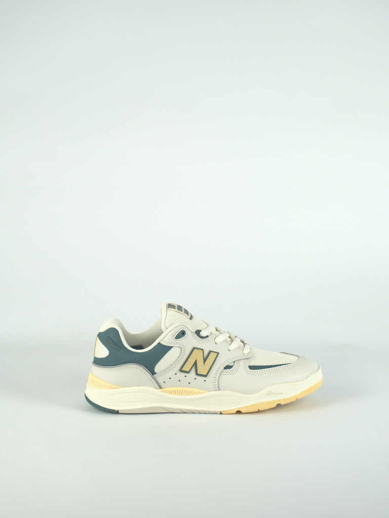 New Balance Numeric Tiago Lemos 1010 sneaker with cream upper and blue accents