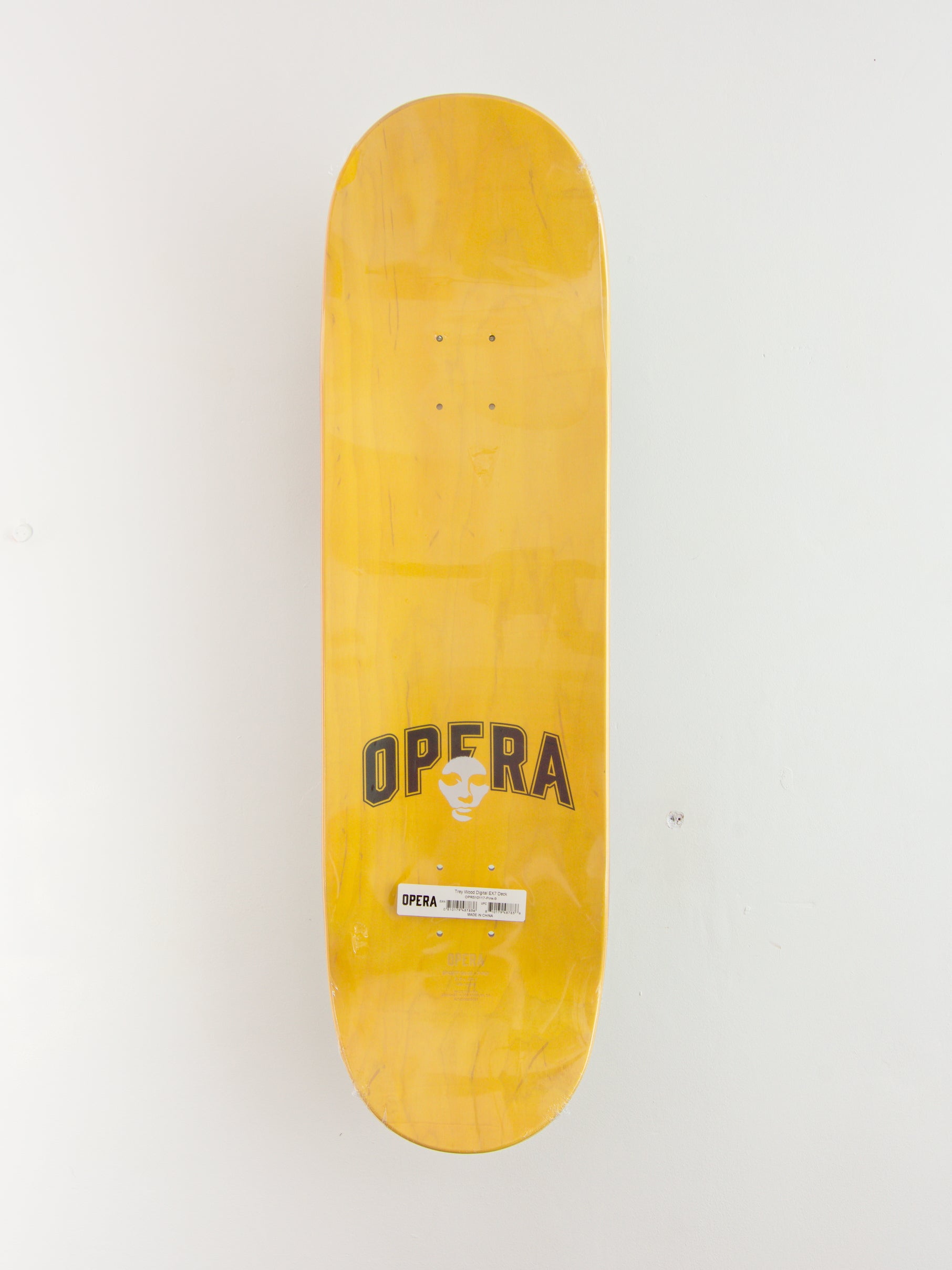 Opera skateboards - ’digital’ trey wood pro skateboard deck - 9.00 x 32.10 pink/black