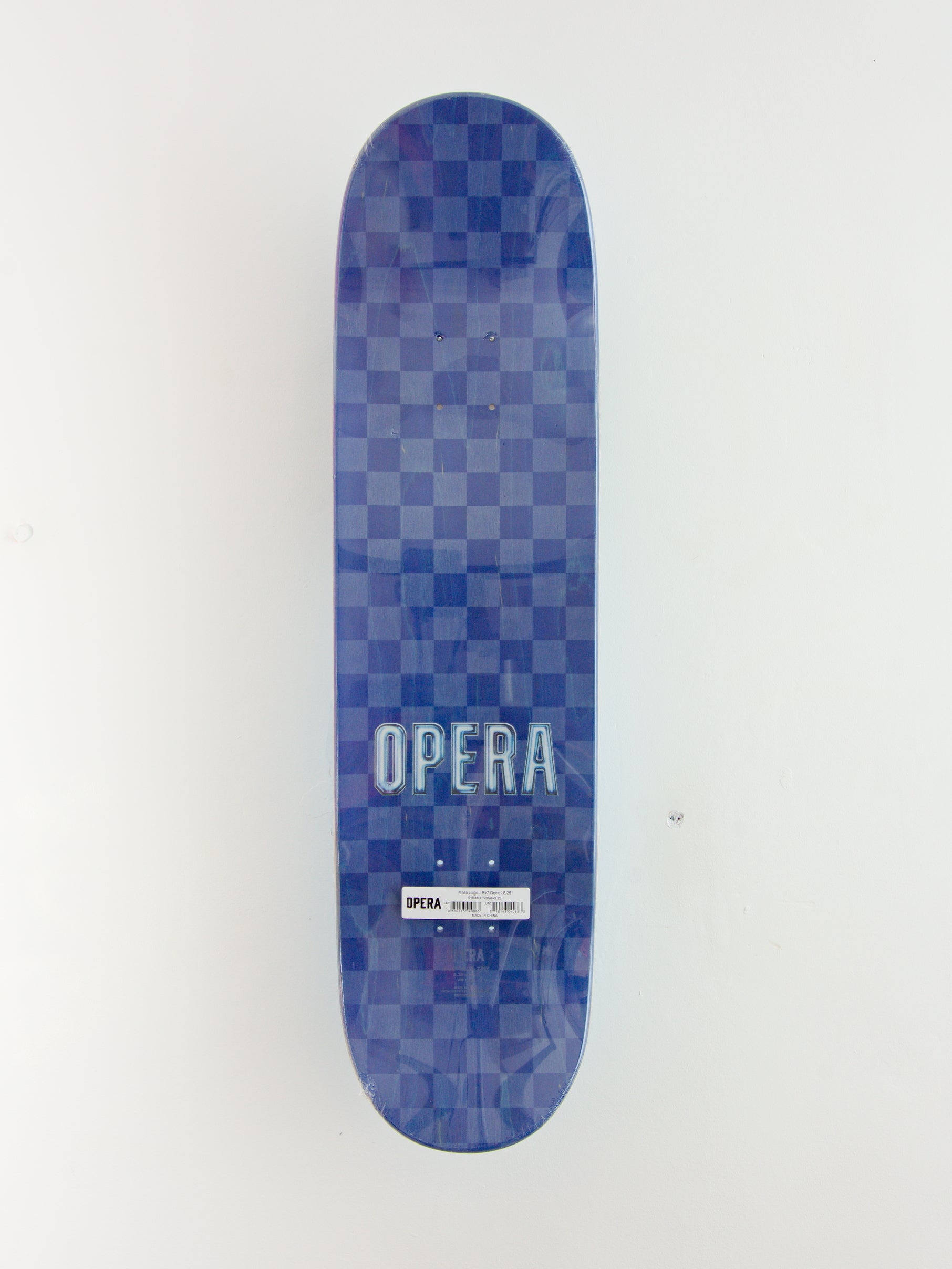 Opera skateboards - ’mask logo’ team skateboard deck - 8.25 x 32.1 metallic blue
