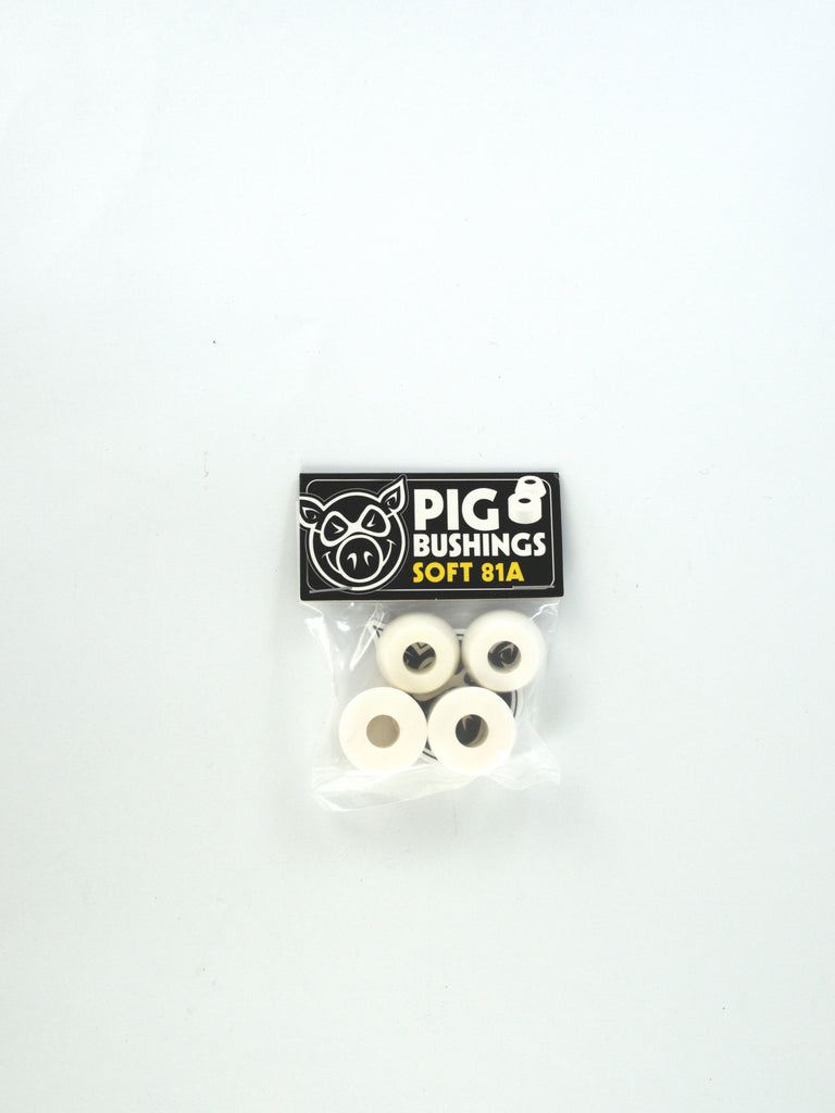 Soft 81A White Pig Wheels - Bushings for optimal skate performance and grind supply