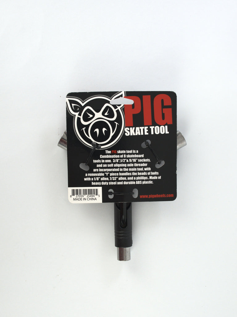Pig wheels - pg multi tool - black skateboard tools grind supply company uk
