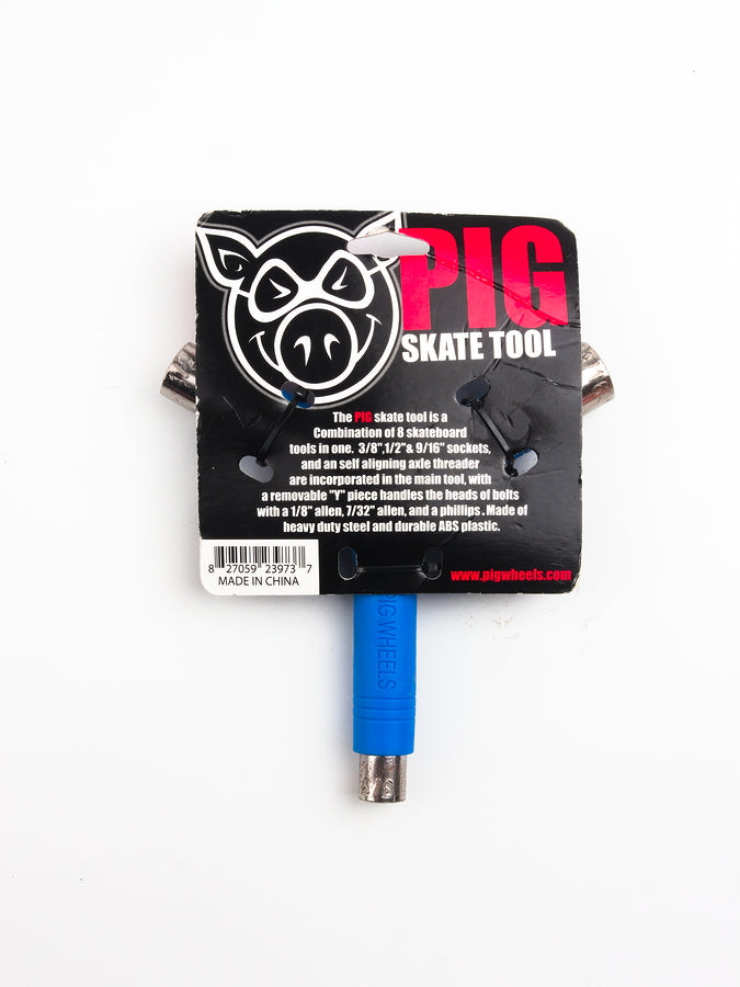 Pig wheels - pg multi tool - blue royal skateboard tools grind supply company uk