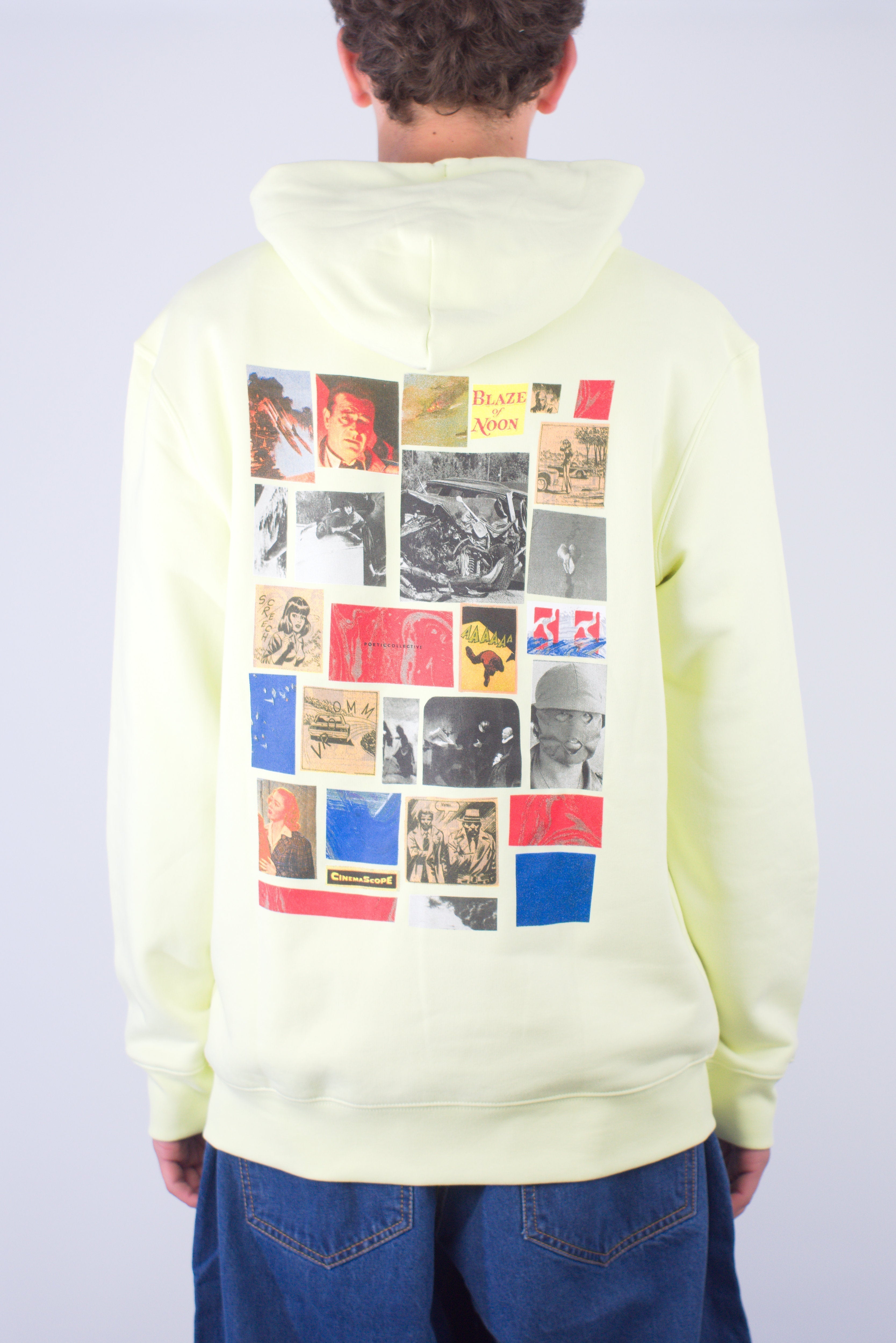 Poetic collective - blaze of noon hoodie - heavyweight organic cotton - lemon yellow pale yellow hoodie