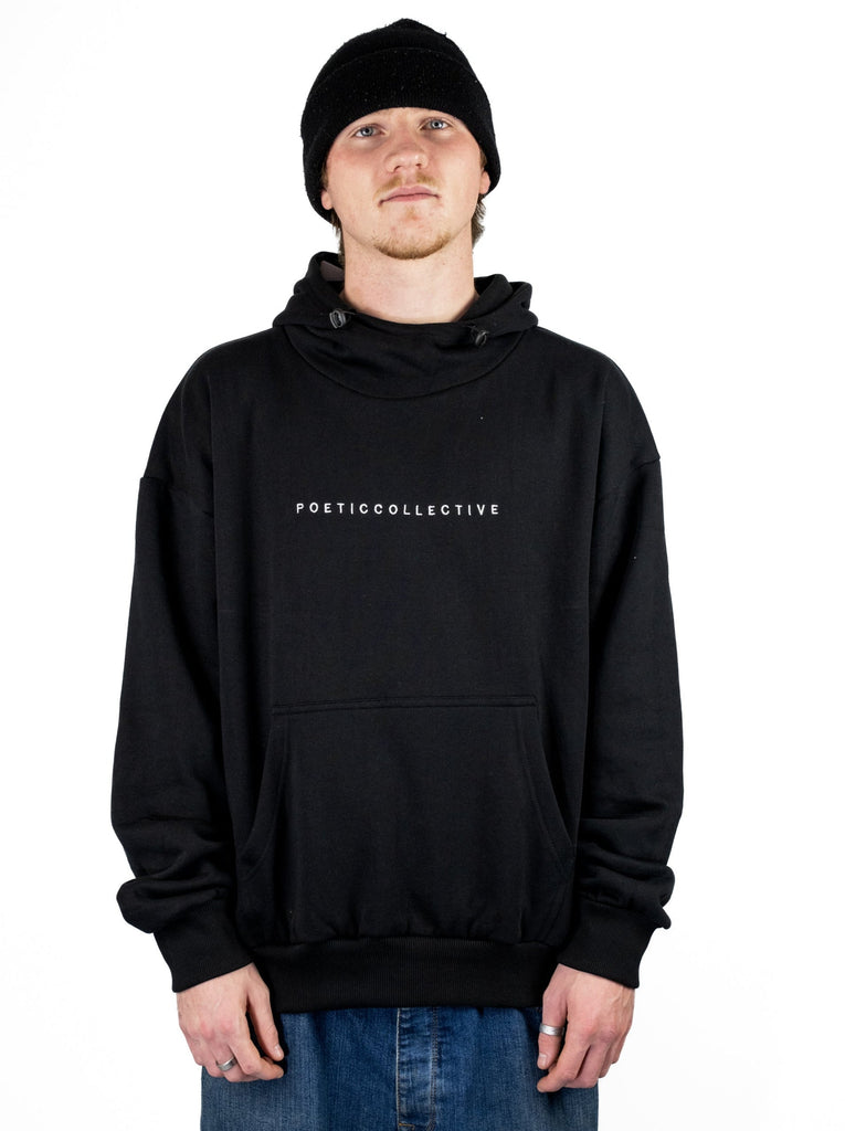 Poetic collective - ninja hoodie - heavyweight organic cotton - black grind supply company uk
