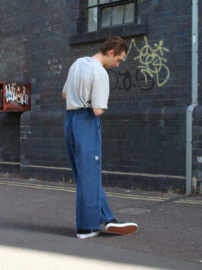 Poetic collective - painter pants - light denim - wide leg - baggy fit jeans grind supply company uk